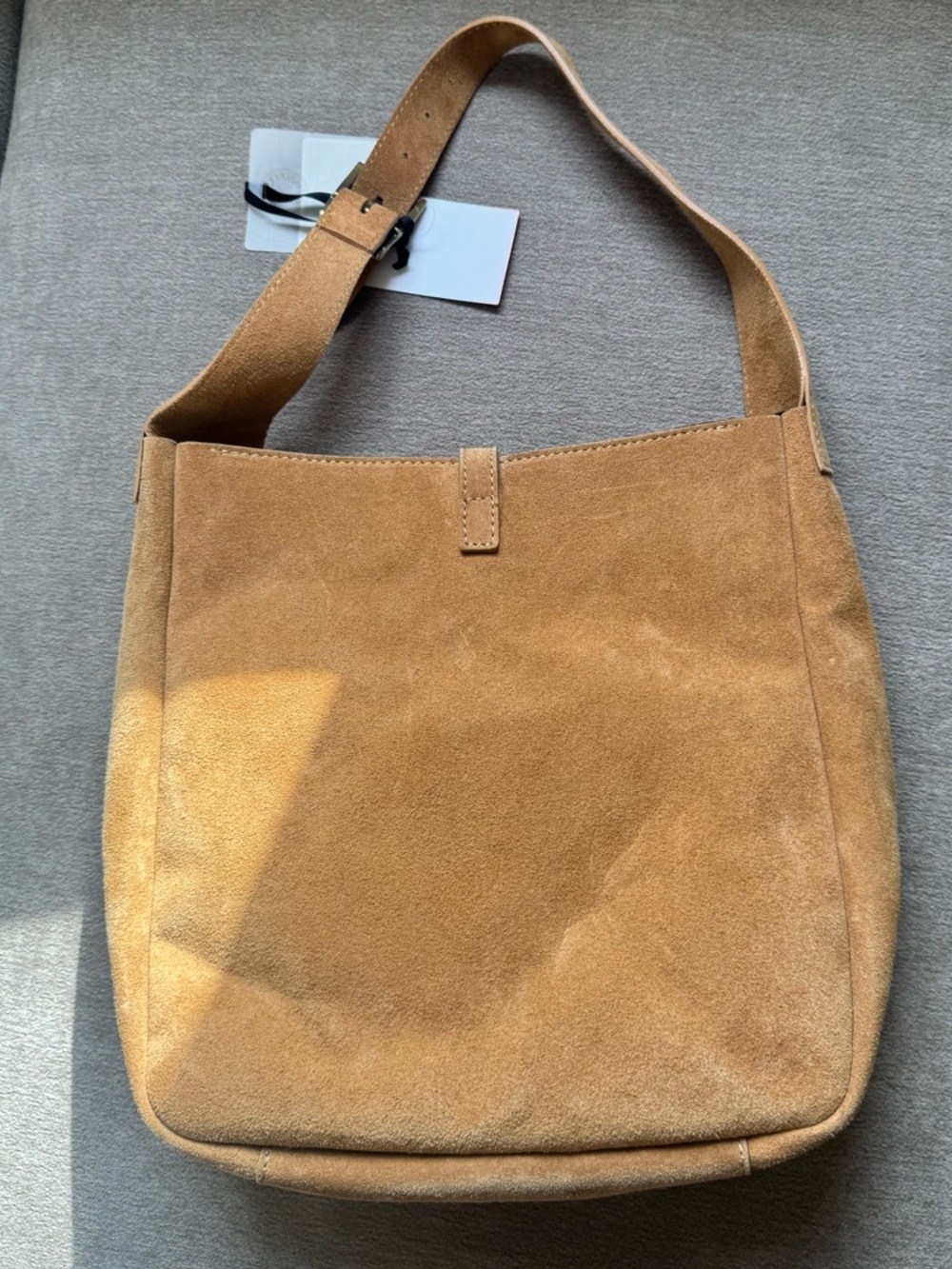 Marlon Firenze Suede Shoulder Bag NWT Made in Italy Tan - Picture 2 of 11